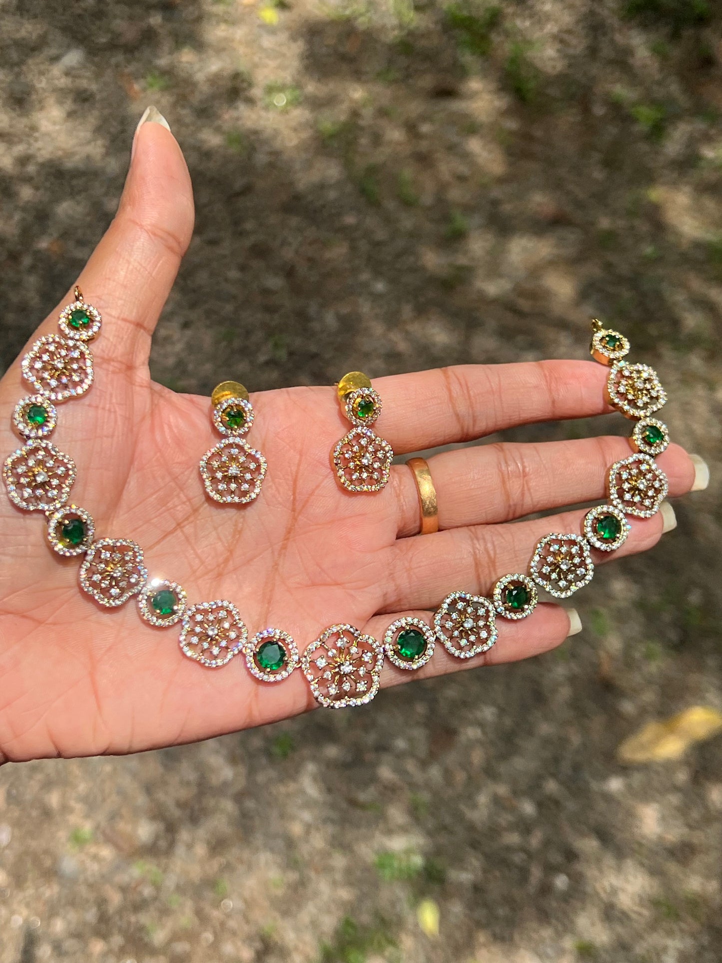 Premium stunning ad daimond cut necklace product code 799