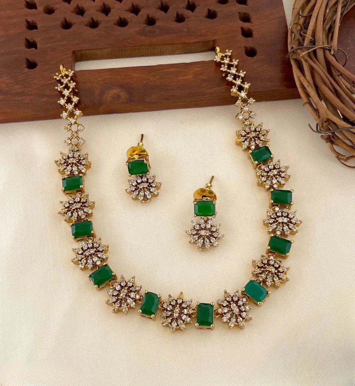Premium AD Stone Necklace Set product code 795