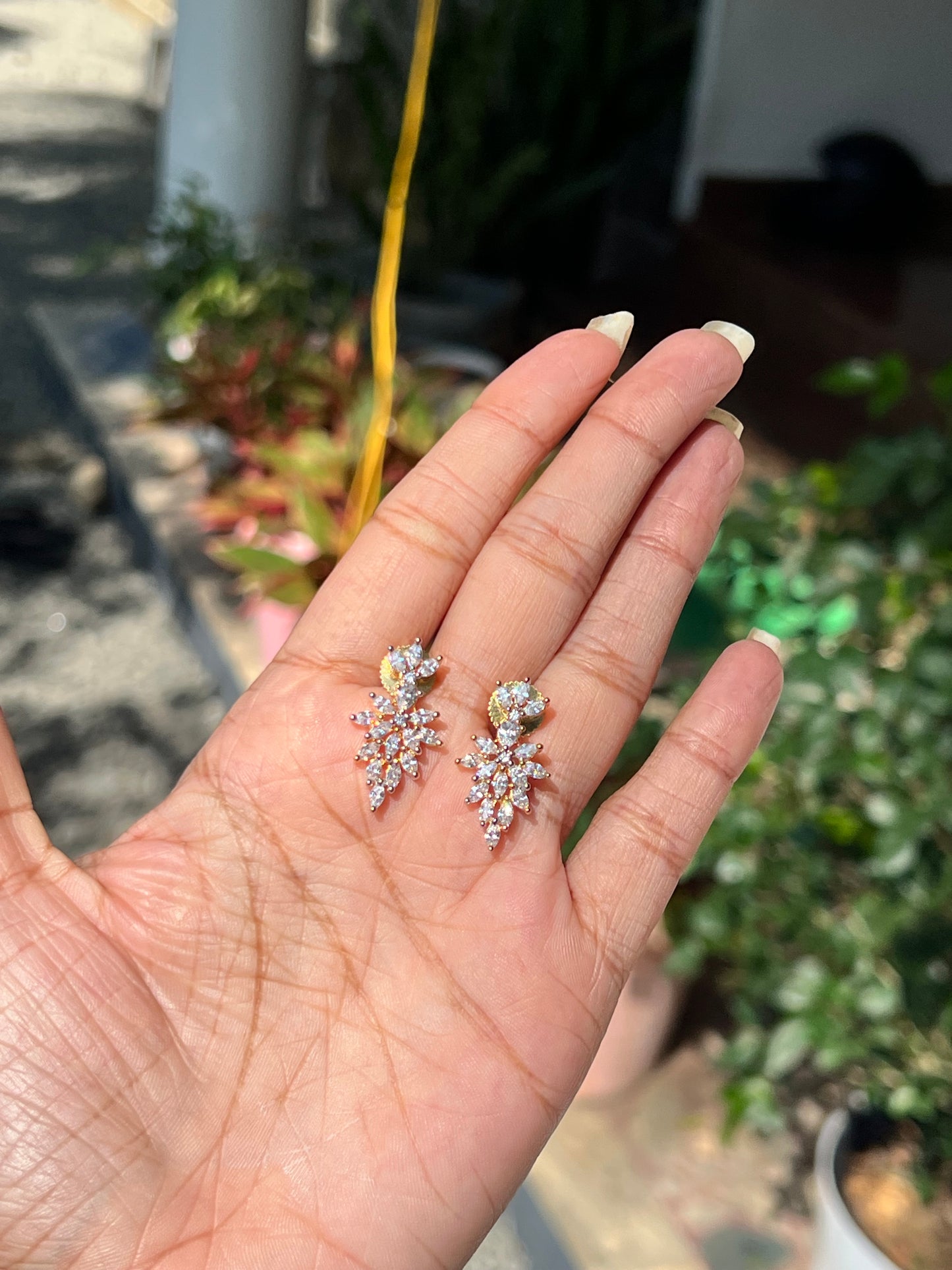 Premium diamond finish earings