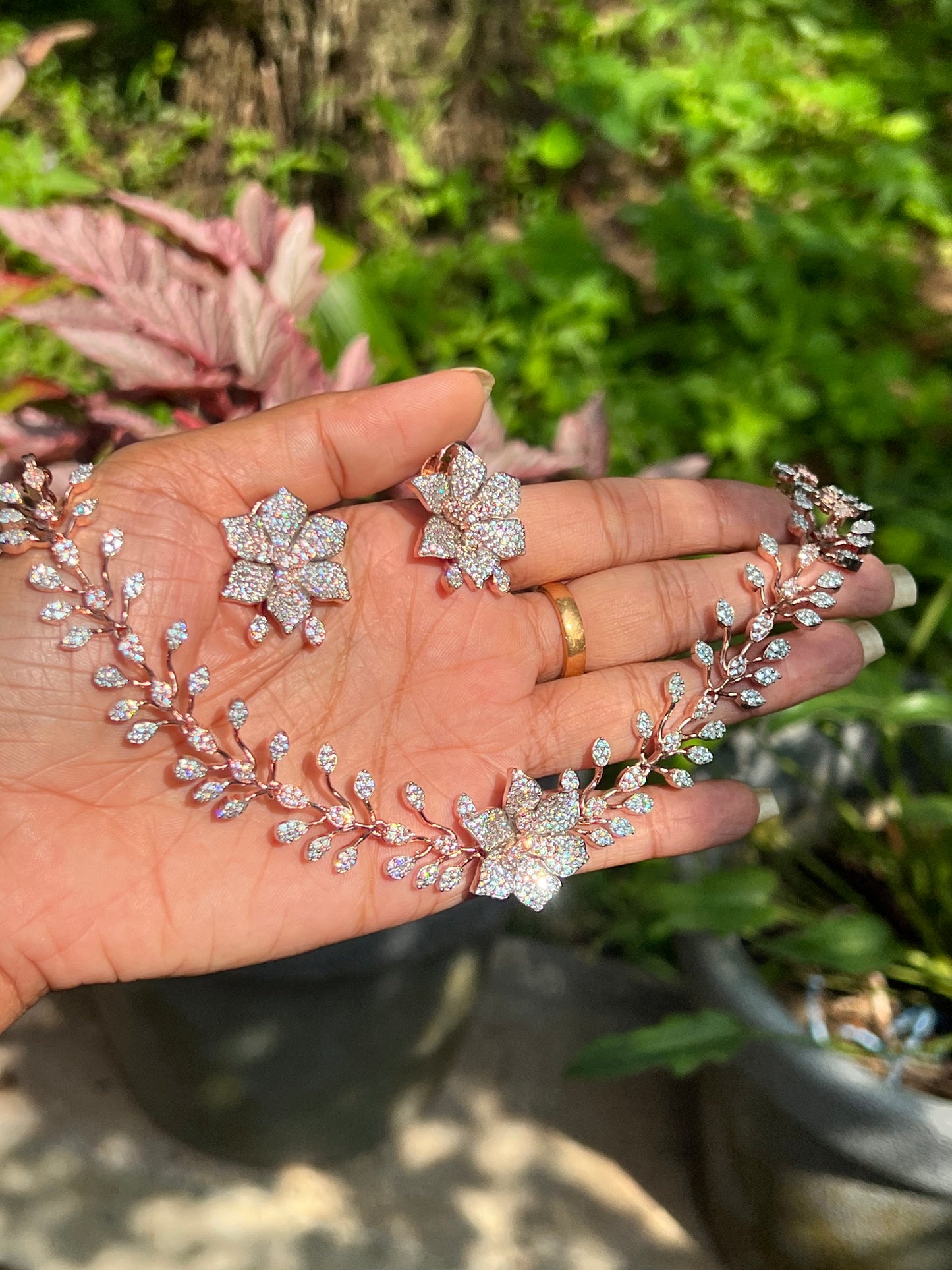 Premium bridal diamond finish necklace product code 530