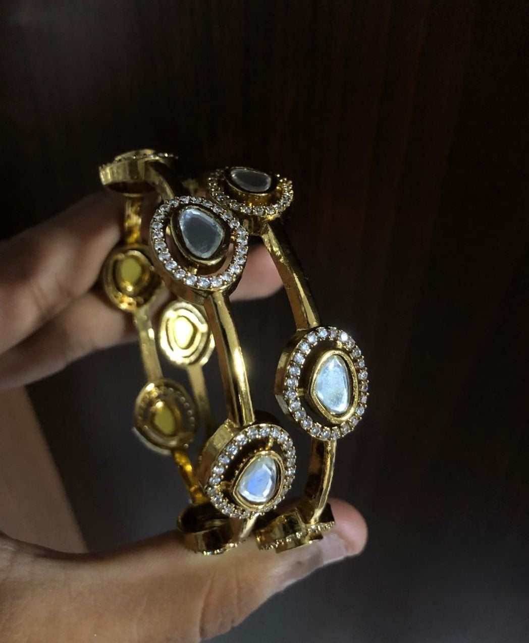 Premium jadau Kundan ad bangles product code 833