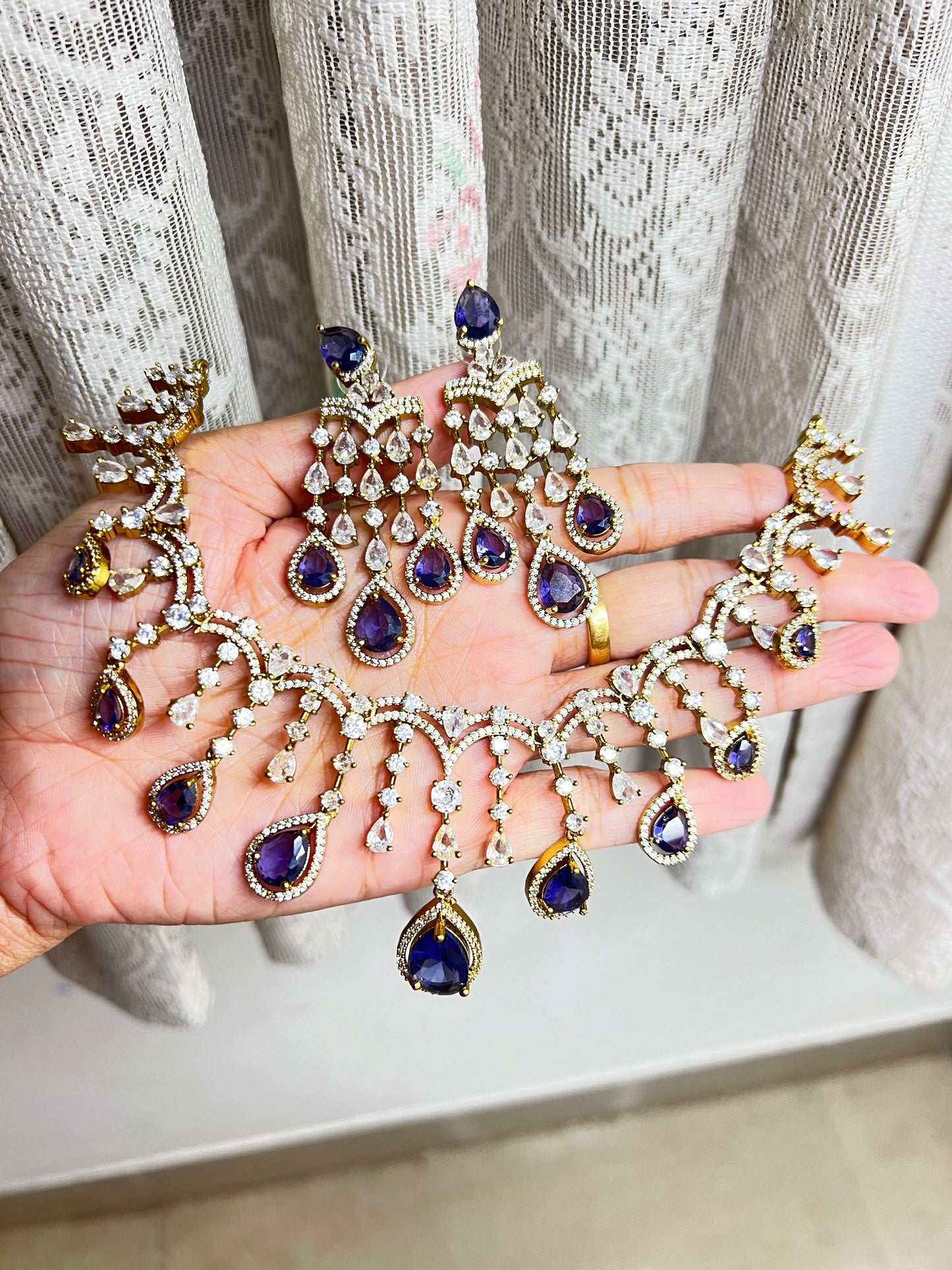 Premium designer bridal ad necklace product code 1107