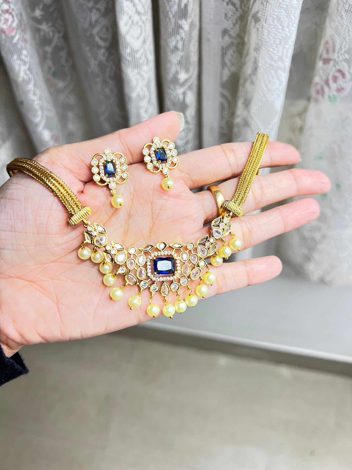 Stunning ad Kundan necklace product code 852