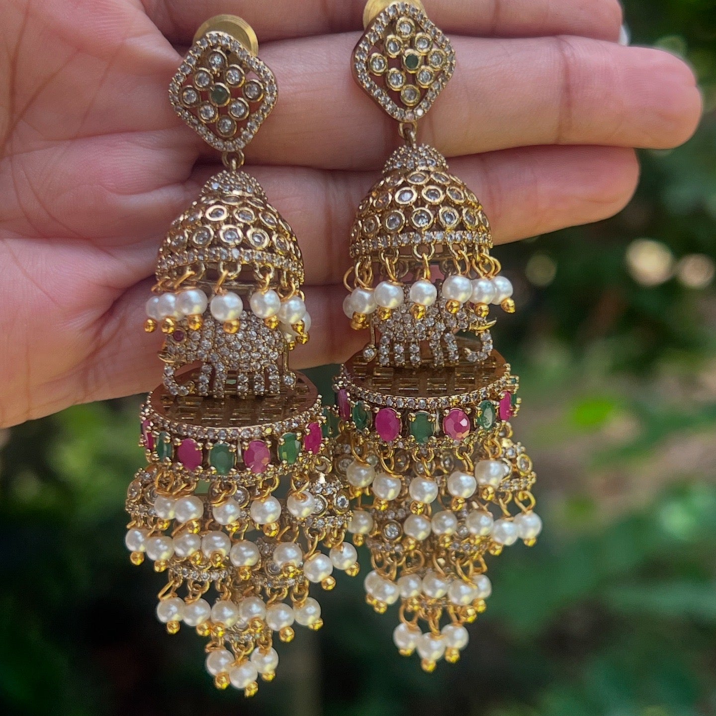Premium quality elephant statement jhumka product code E171