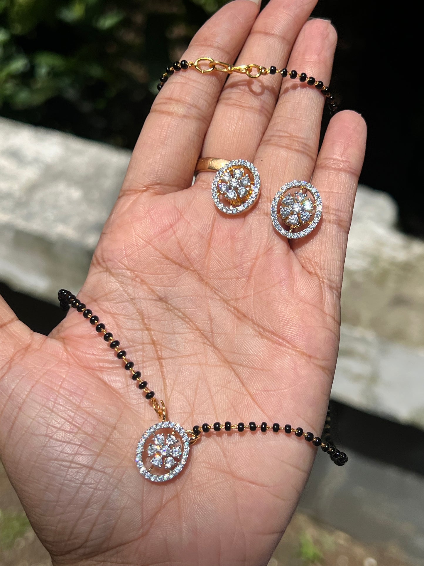 Daimond replica pendant set mangalsutra product code N221