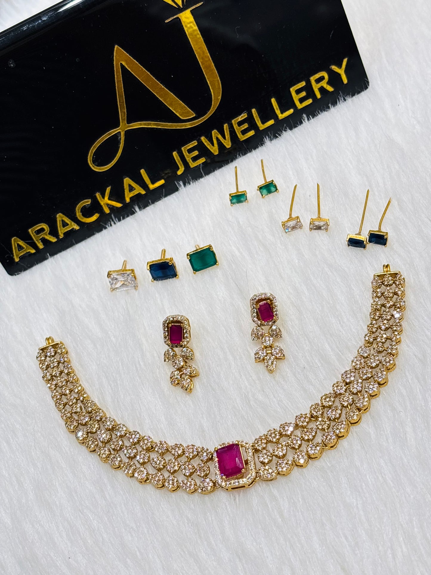 Premium quality 4 stone changeable trending ad necklace product code N250