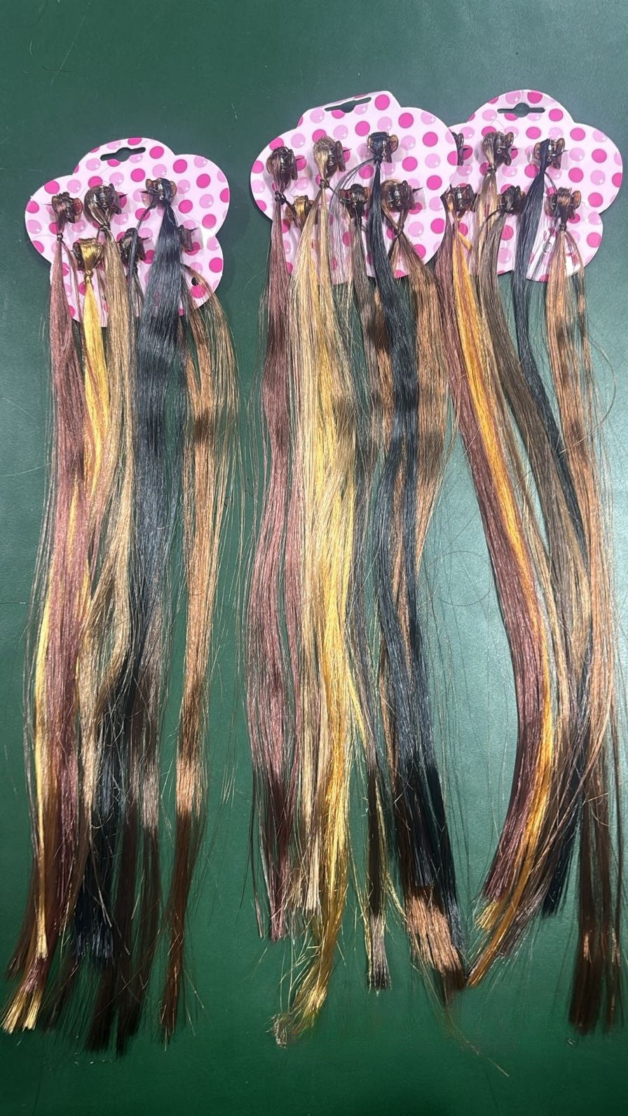 Hair highlighting extensions with hair clips set 6 pieces