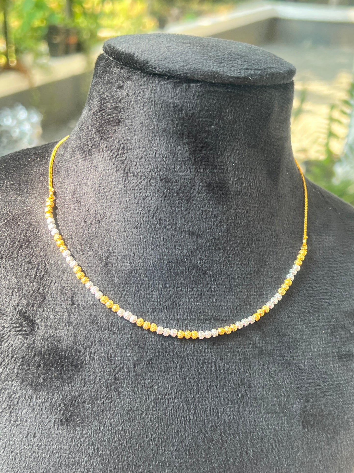 Premium gold plated twotone polish necklace product code G22