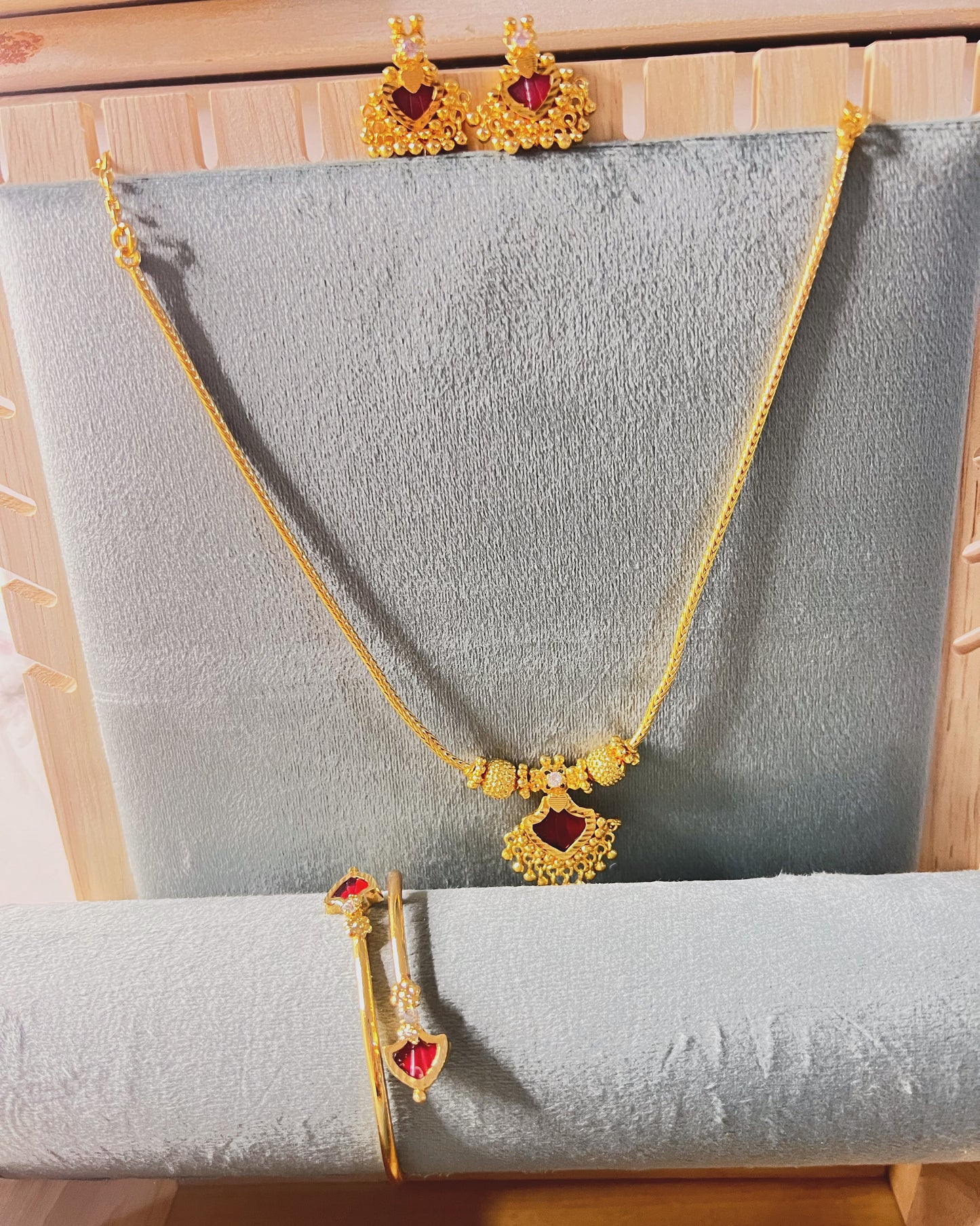 Gold plated Kerala palakka combo set