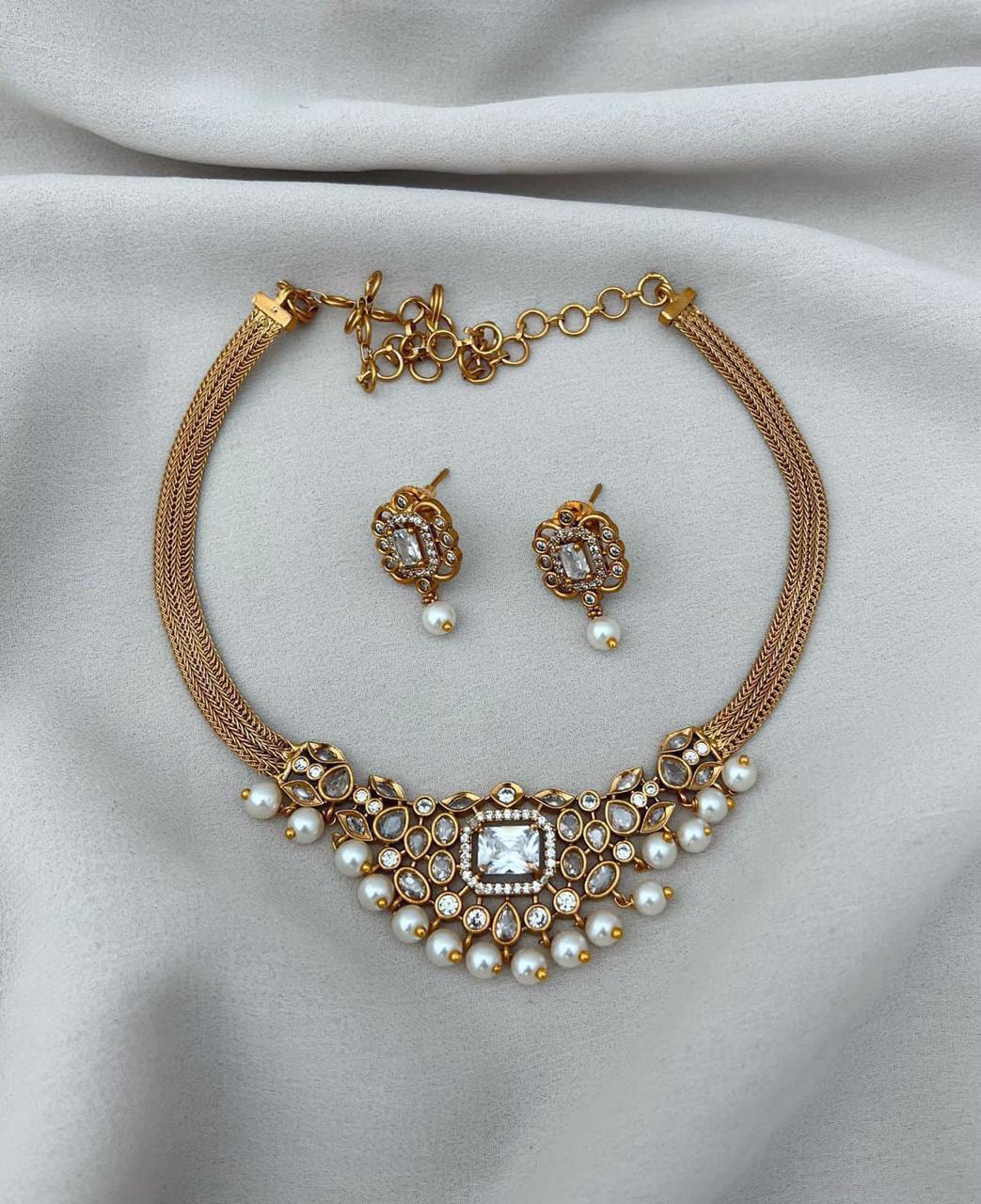 Stunning ad Kundan necklace product code 852