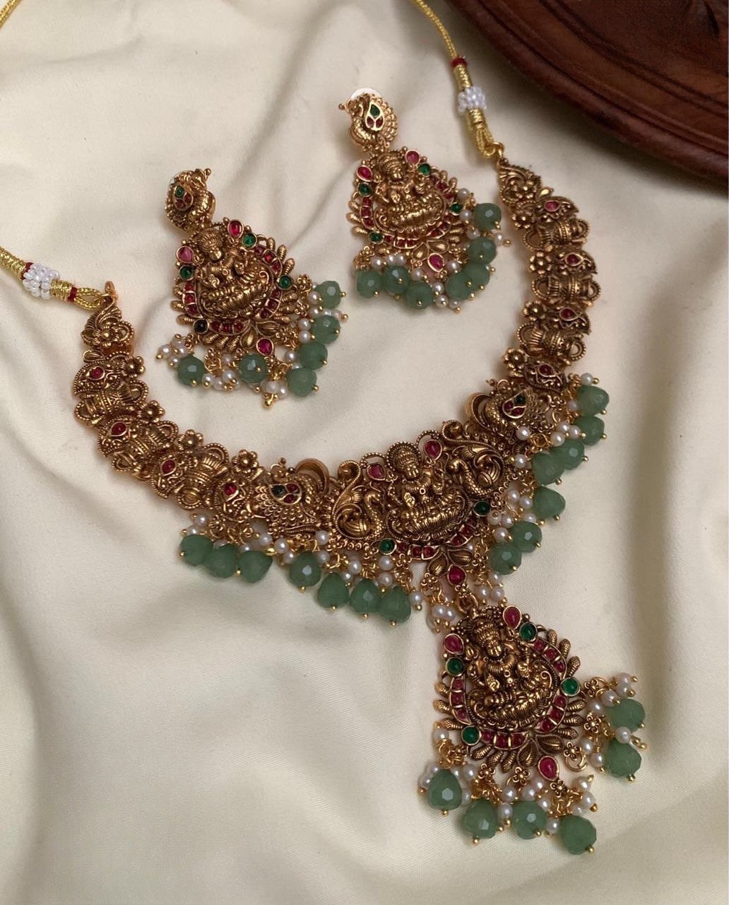 Trending Lakshmi Nagas hanging beads necklace product code 933