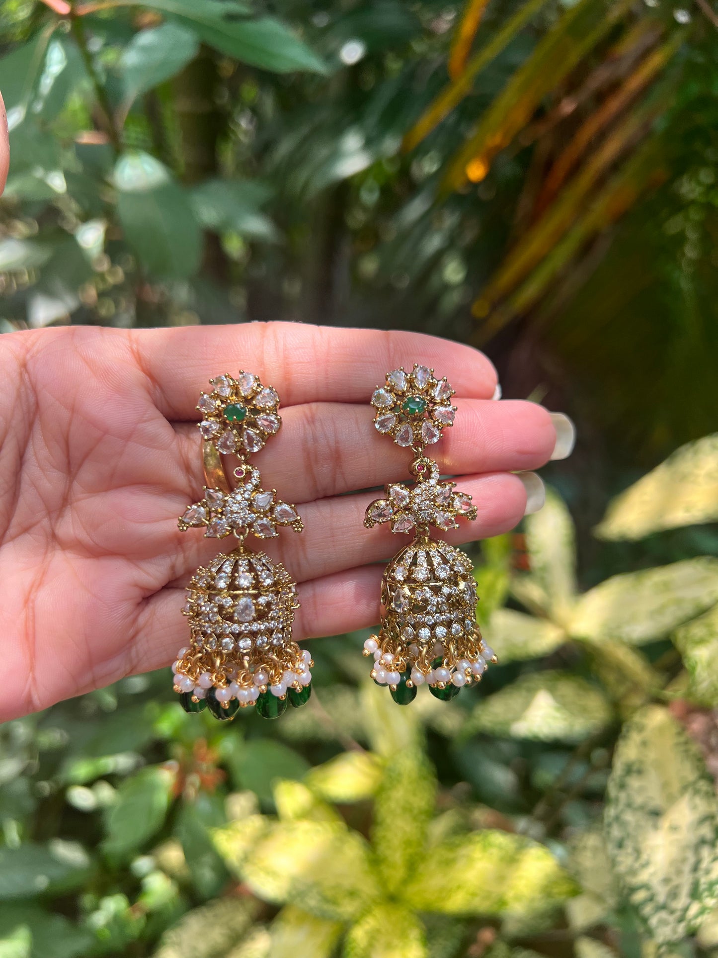 Premium ad peacock jhumka product code 1259