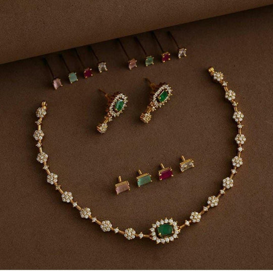 5 in 1 ad stone changeable necklace product code N324