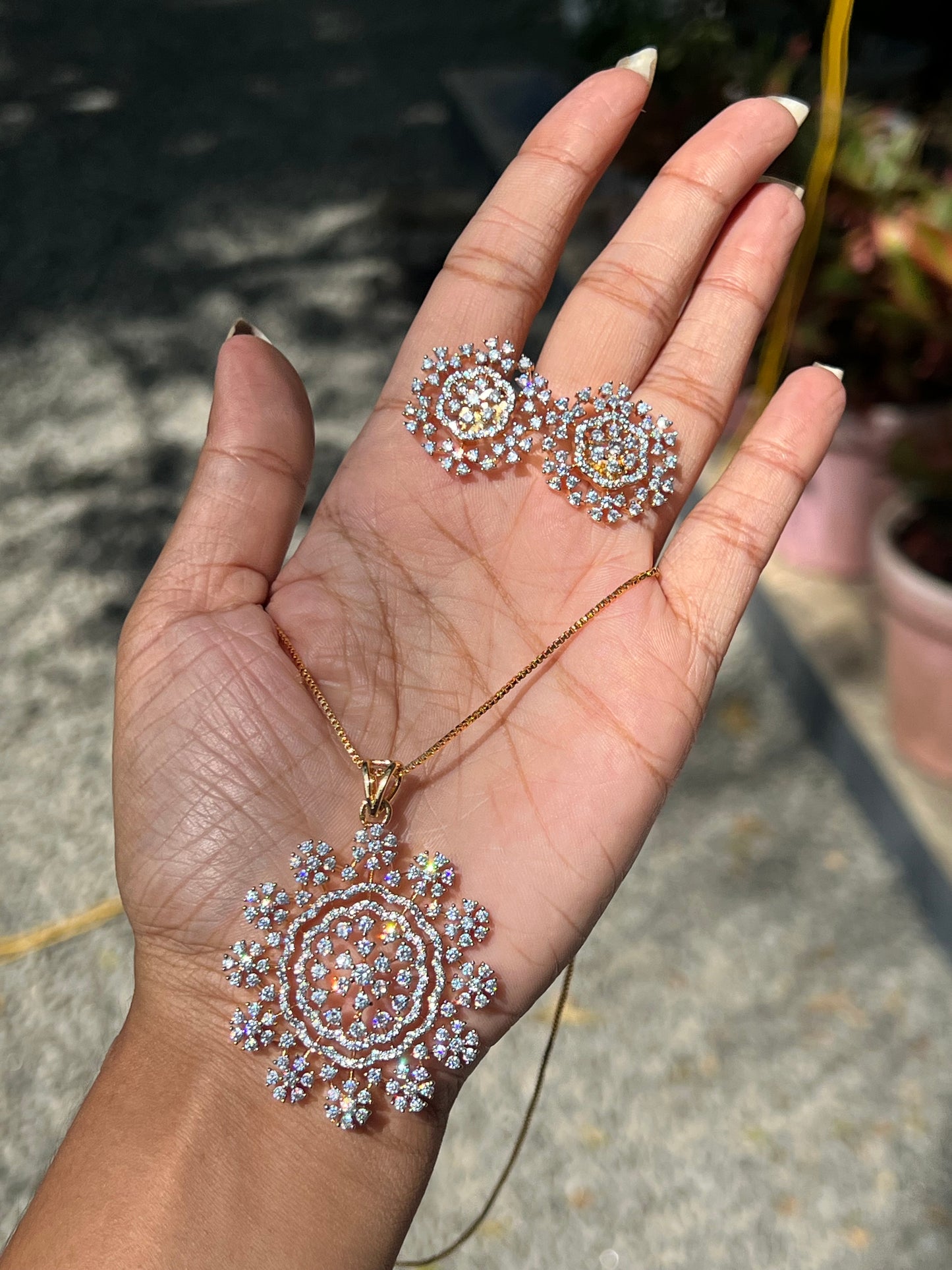Premium daimond finish pendant chain set product code D53