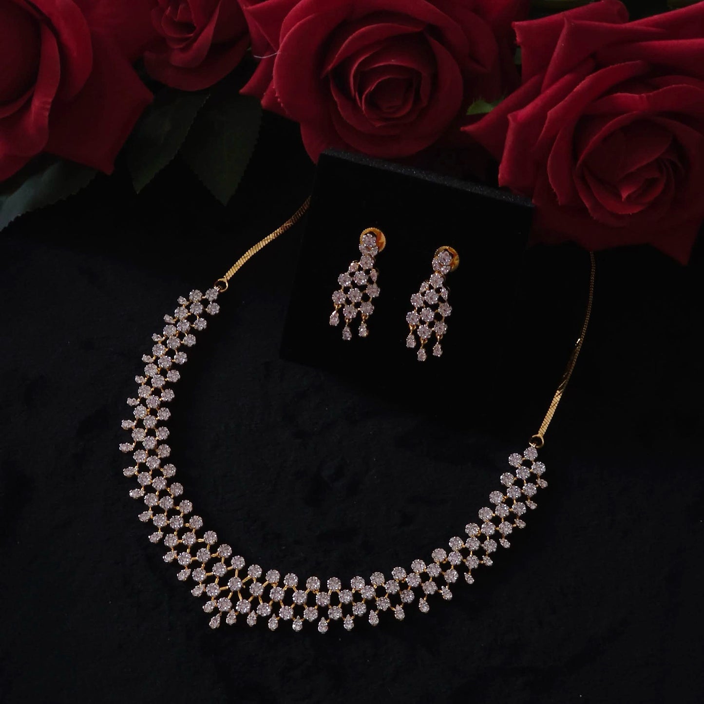 Premium daimond finish bridal necklace peoduct code 18