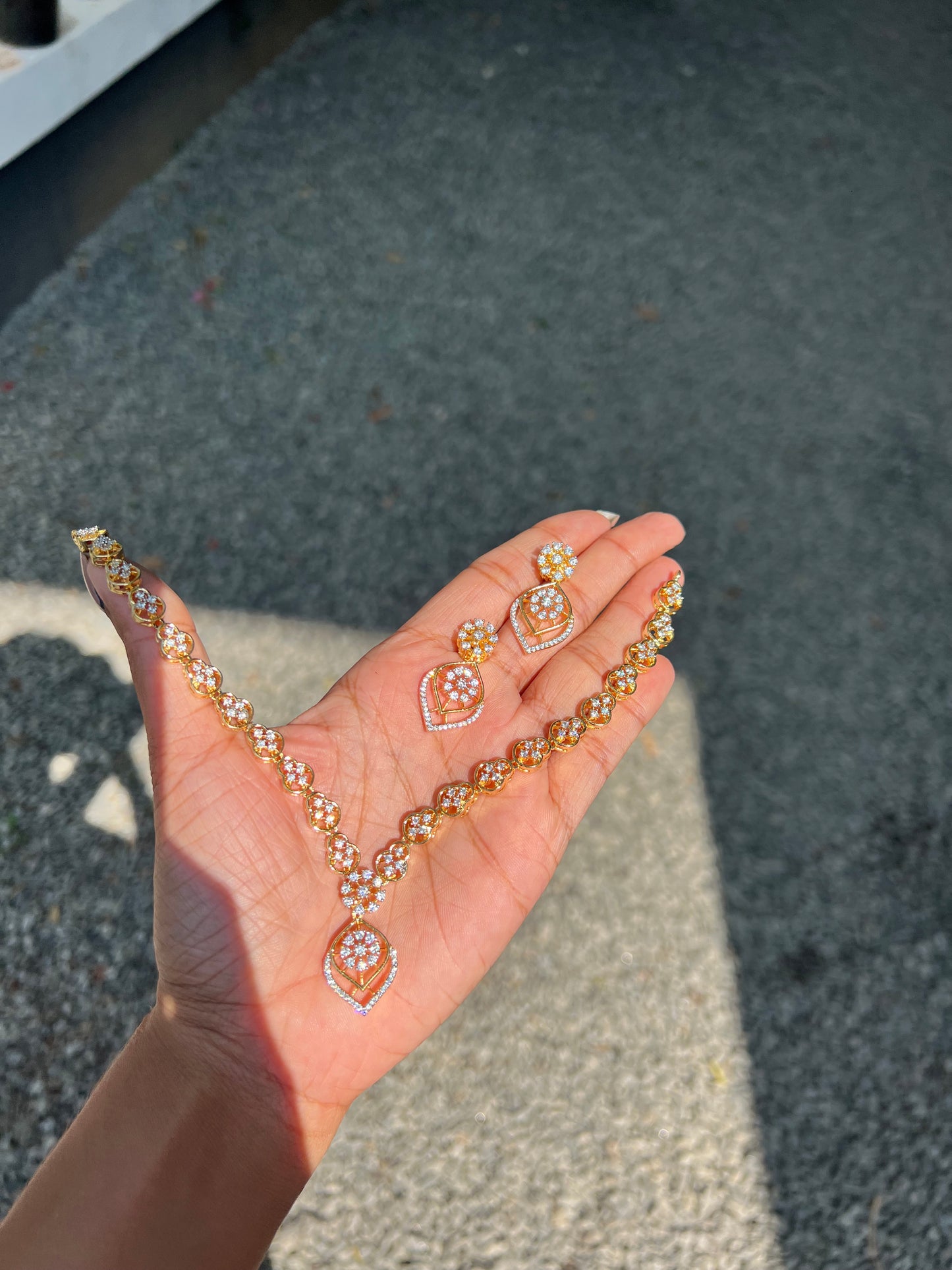 Premium diamond finish bridal necklace product code D33