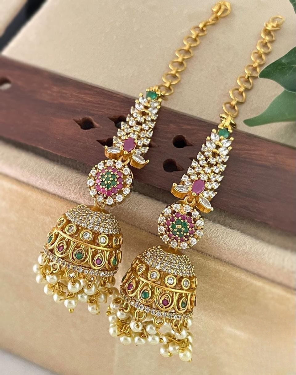 Premium ad jhumka with earchain