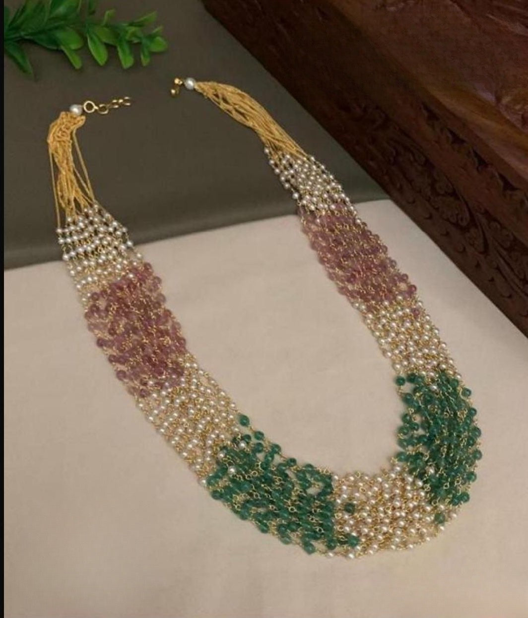 Premium 15layer multi color pearl beads haram