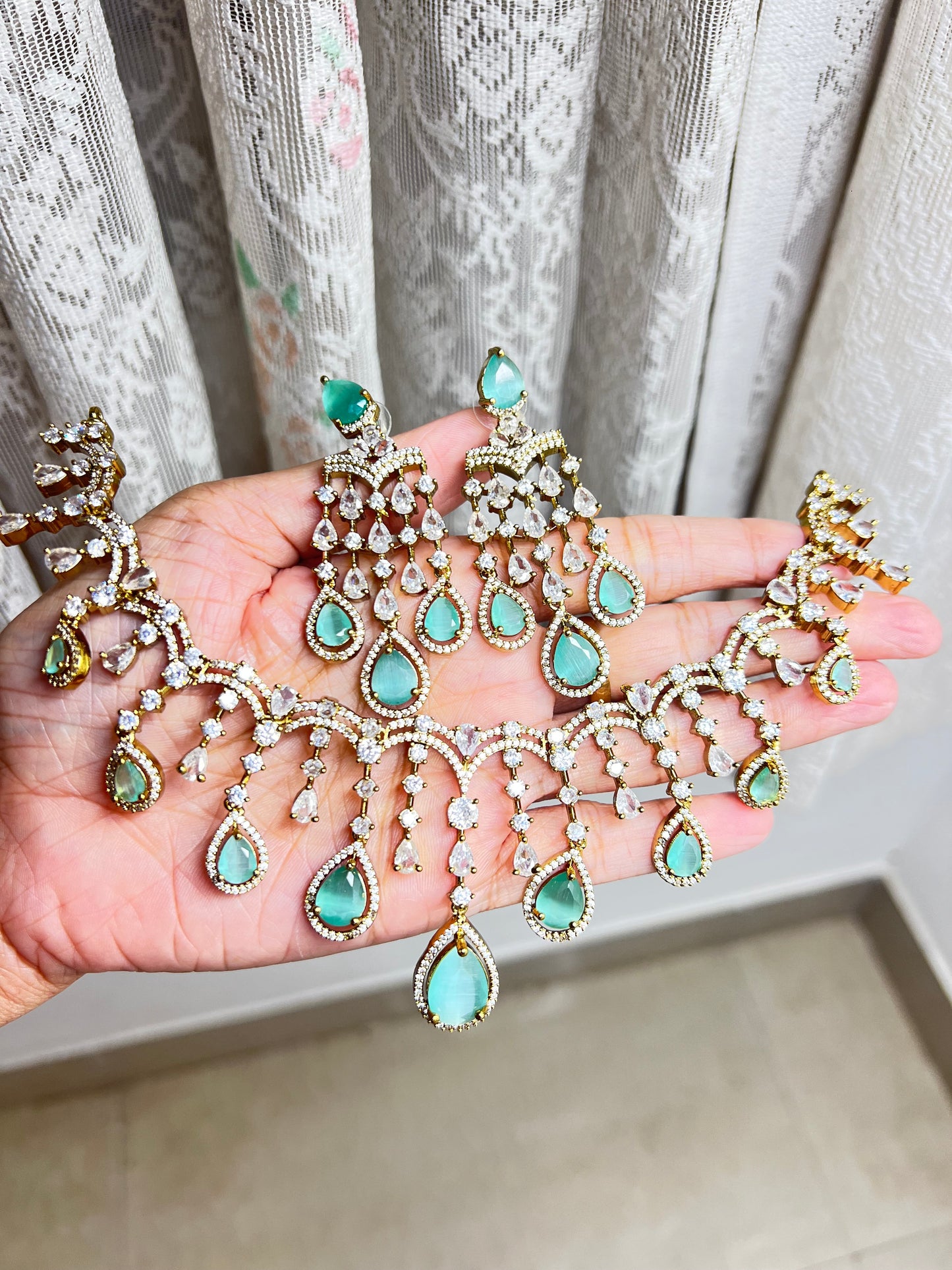 Premium designer bridal ad necklace product code 1107