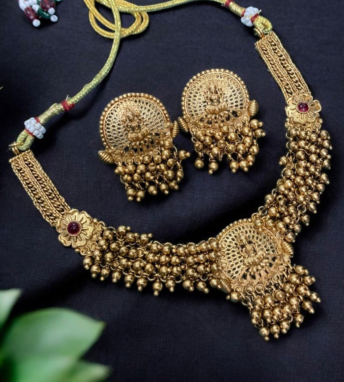Trending Lakshmi hanging beads necklace product code 467
