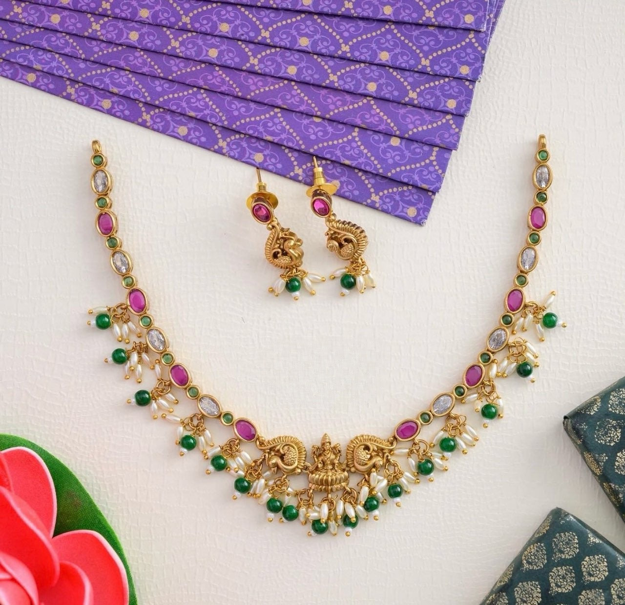 Offer sale lakshmi rice pearl hanging necklace product code 416