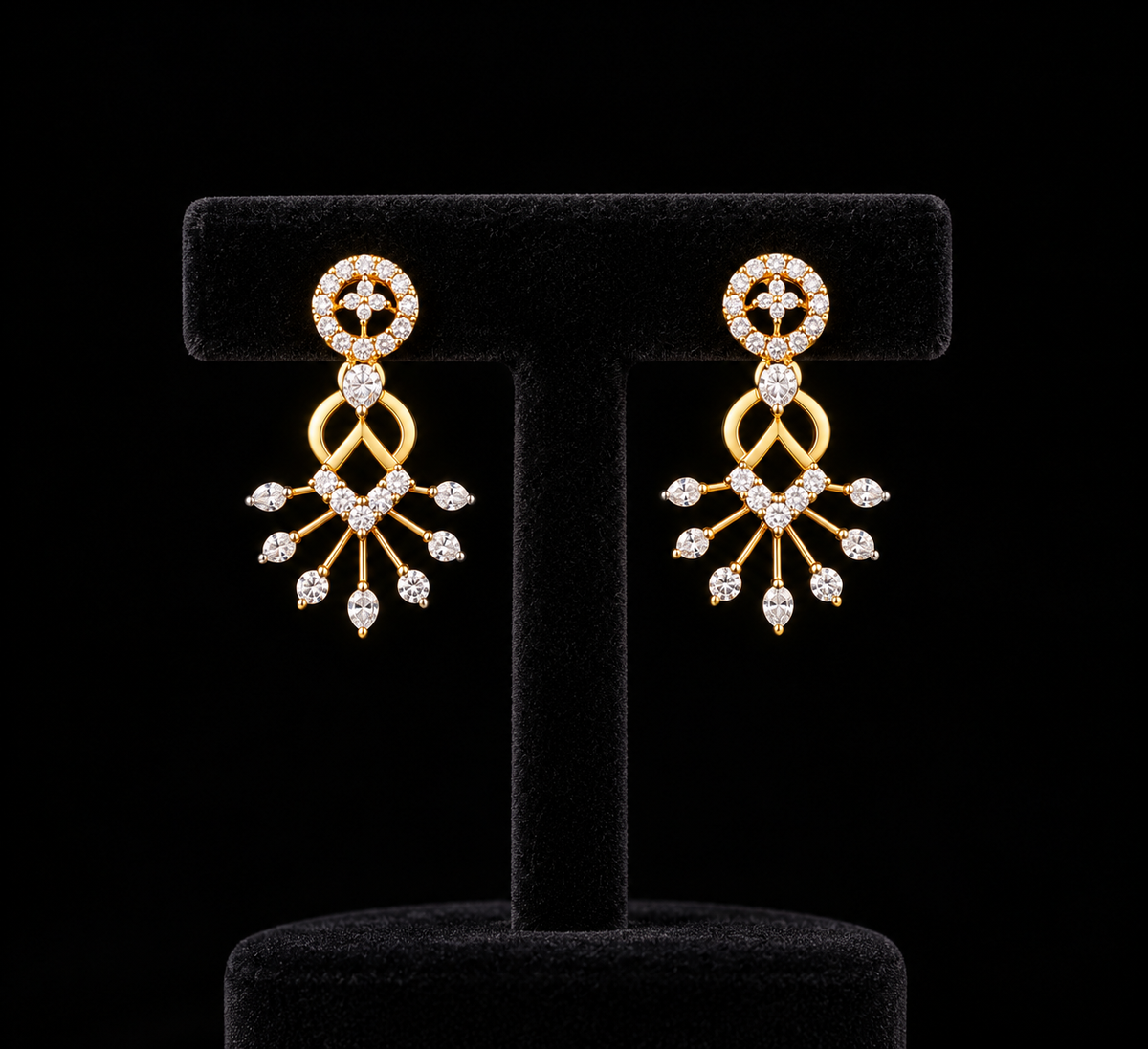 Premium diamond finish party wear earrings product code E254