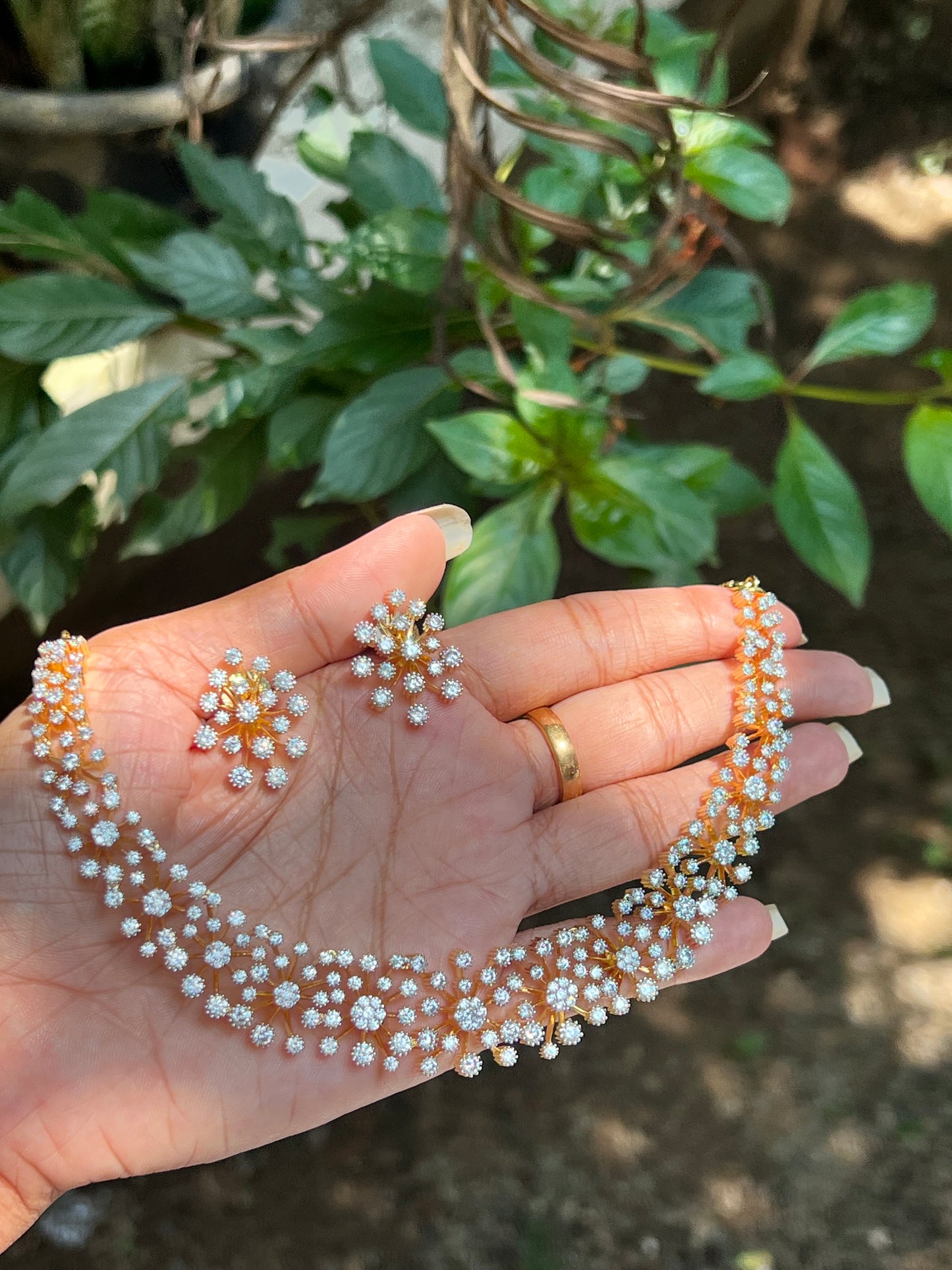 Premium daimond finish bridal necklace product code 1265