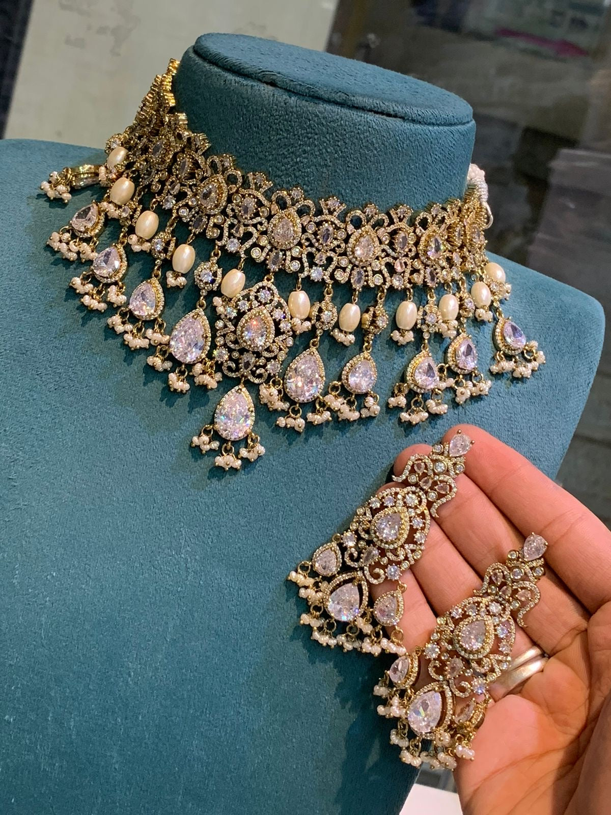 Premium heavy bridal choker set product code 964