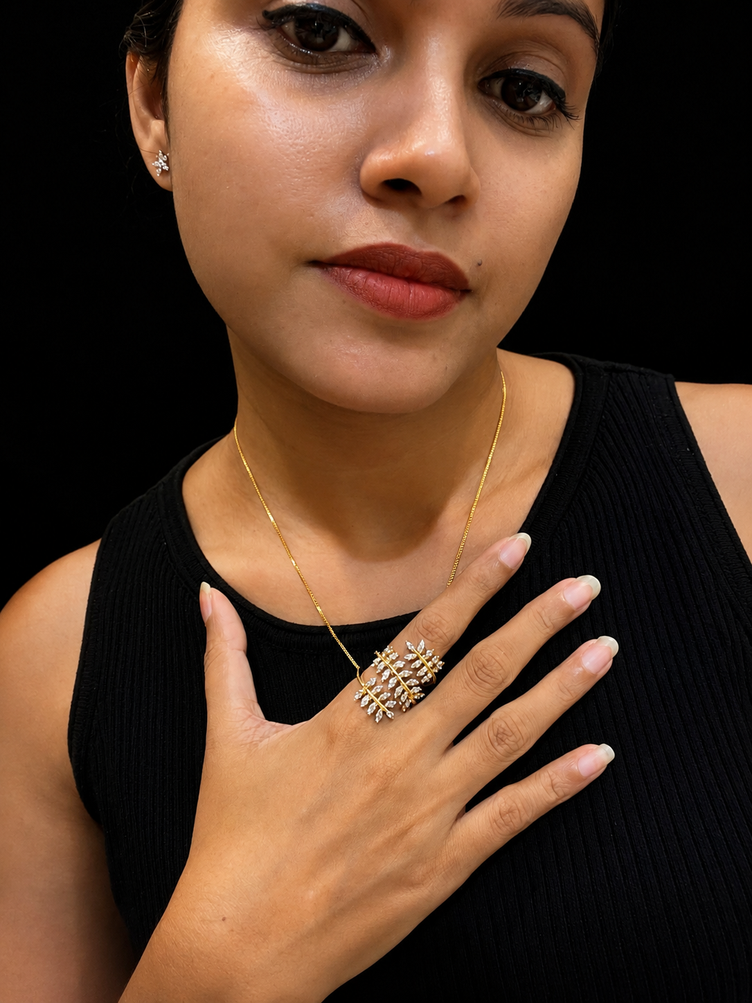 Premium diamond finish statement ring product code R64