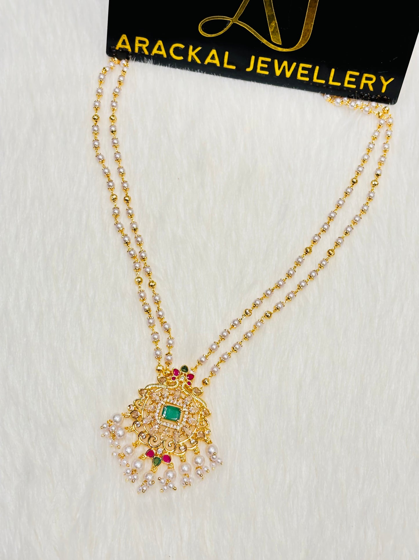 Premium gold plated non idol pearl haram product code N321