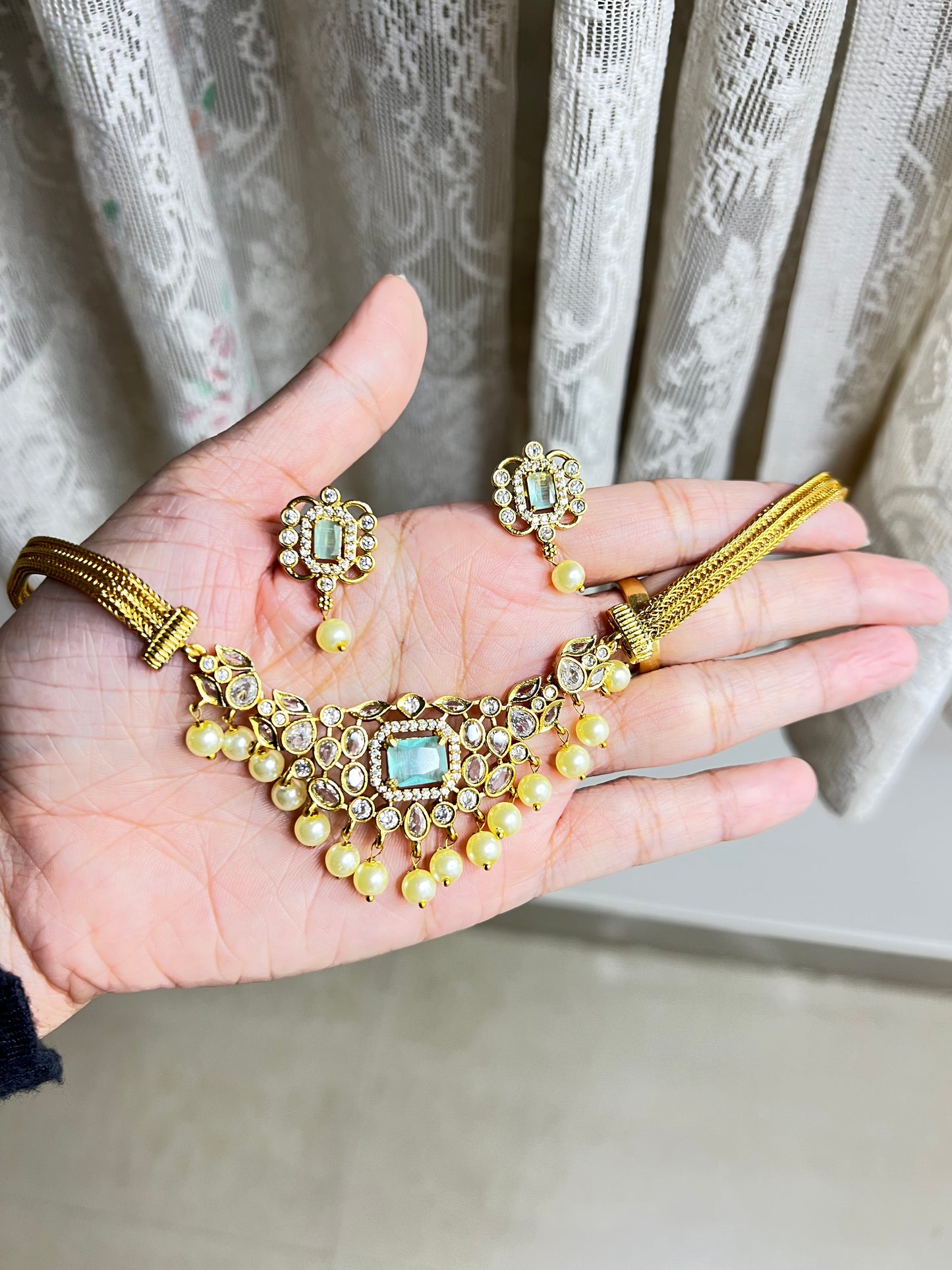 Stunning ad Kundan necklace product code 852