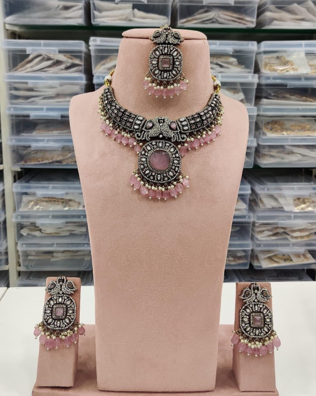 Stunning Jadau Kundan bridal necklace set with tikka product Code 1289