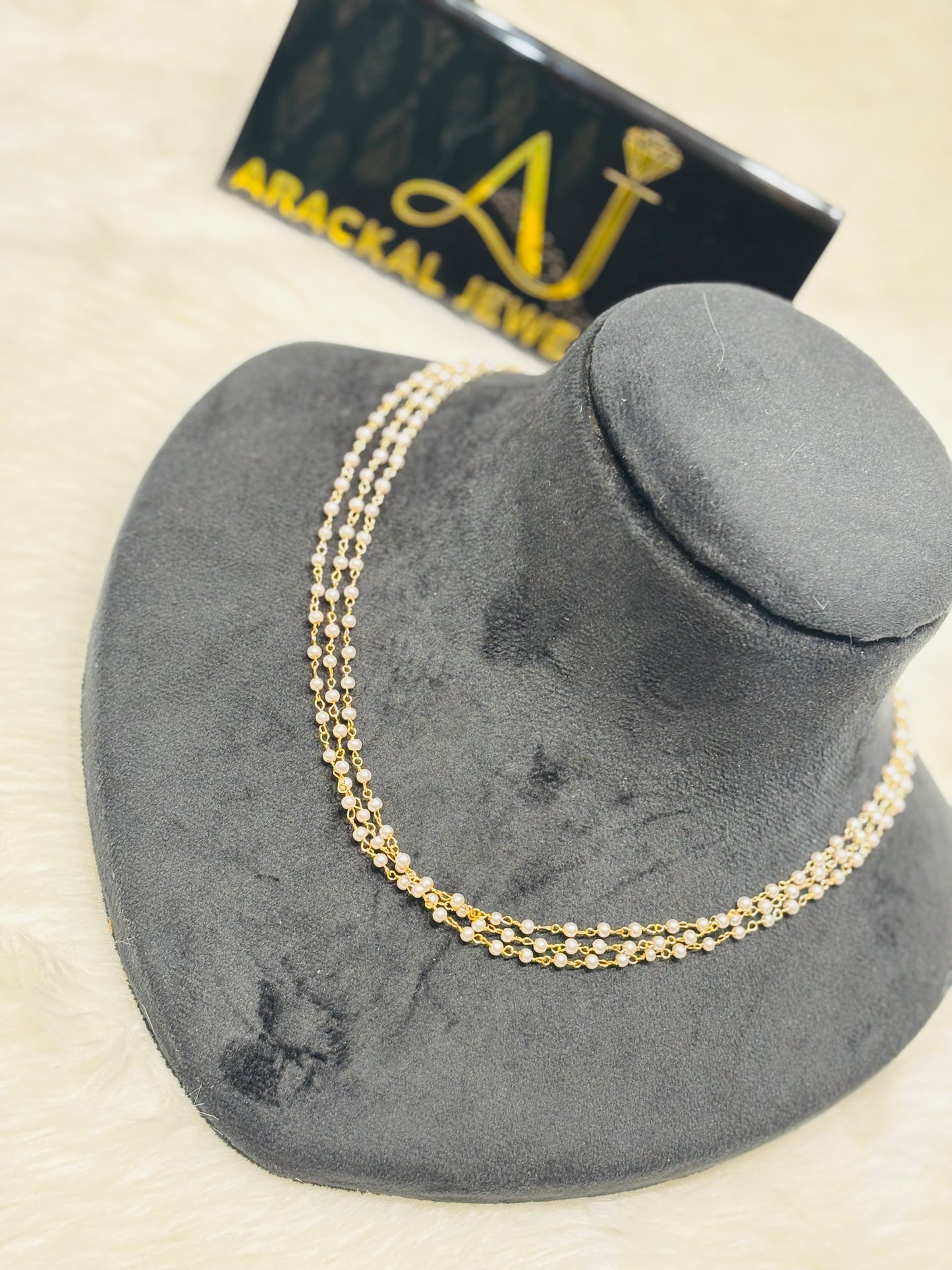 Premium 3 layer pearl necklace product code N394