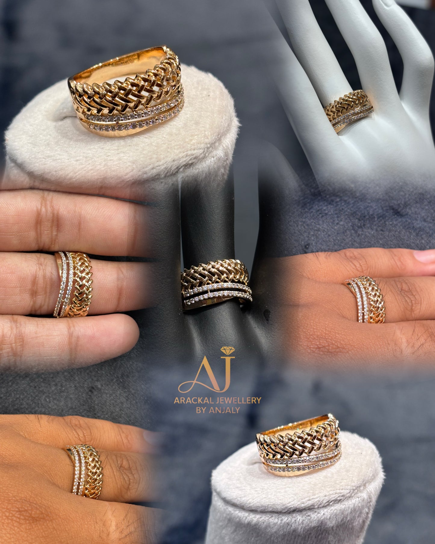 Premium quality 18k gold plated anti tarnish rings product code R08