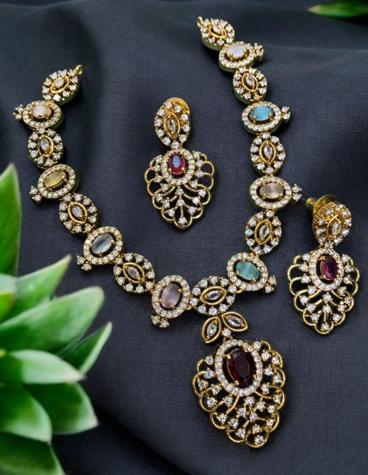 Premium trending bridal ad necklace product code 442