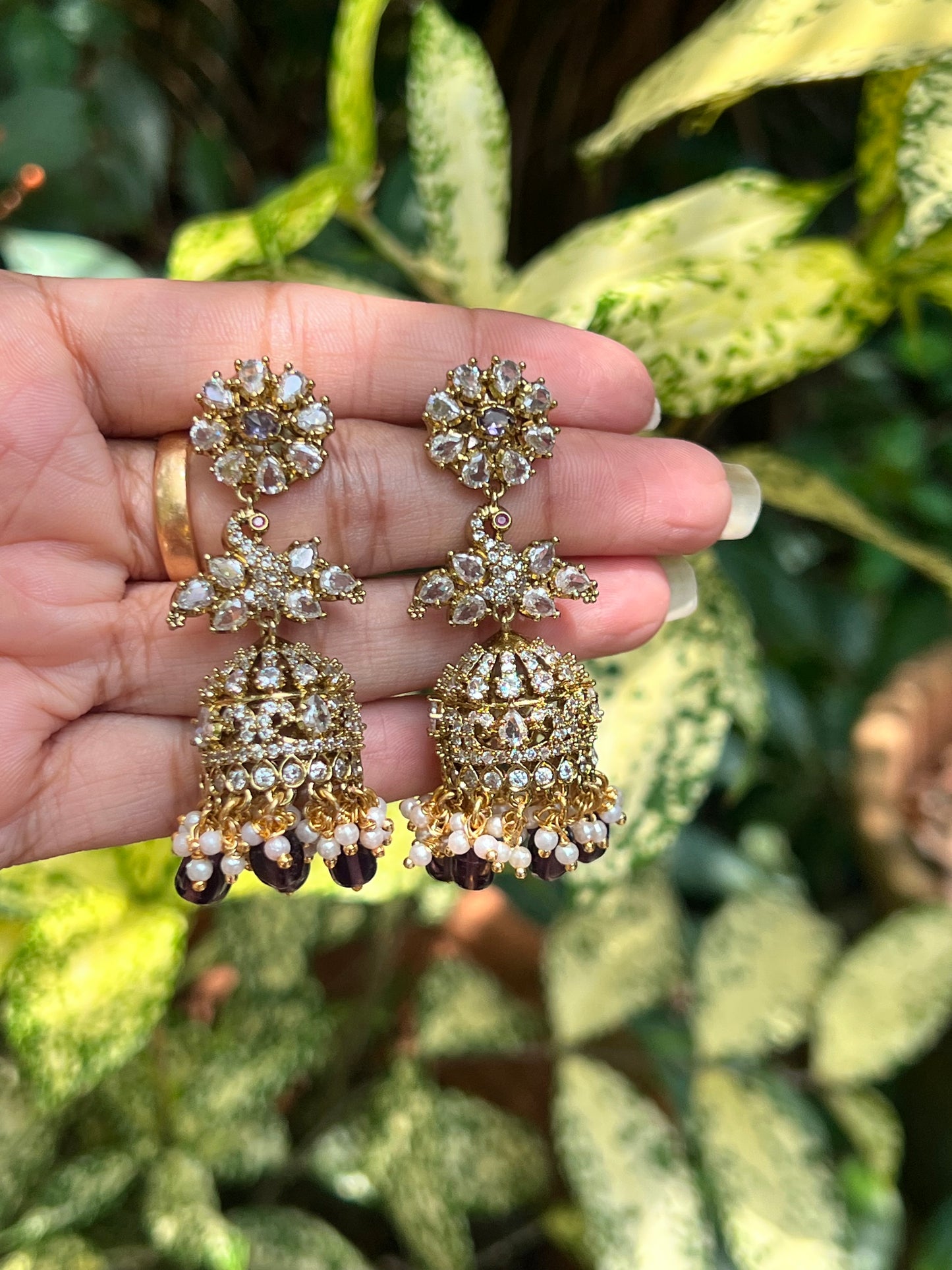 Premium ad peacock jhumka product code 1259