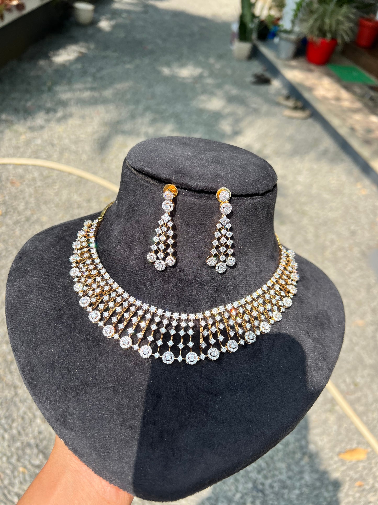 Premium diamond finish 3d necklace product code D87