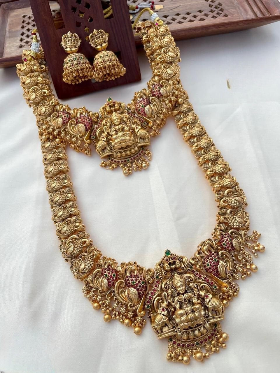 Traditional bridal Lakshmi necklace with haram set