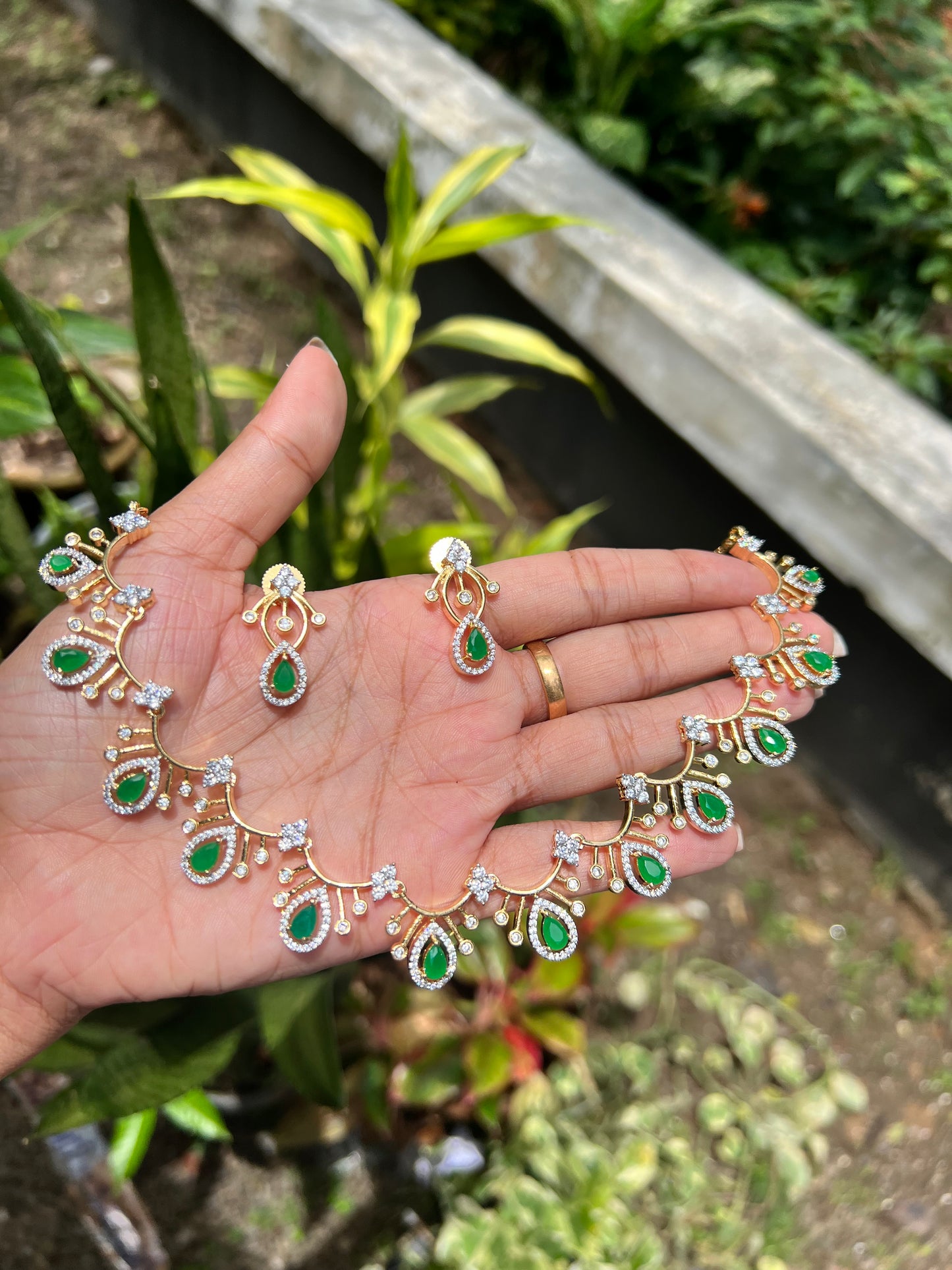 Premium daimond replica bridal necklace product code N217