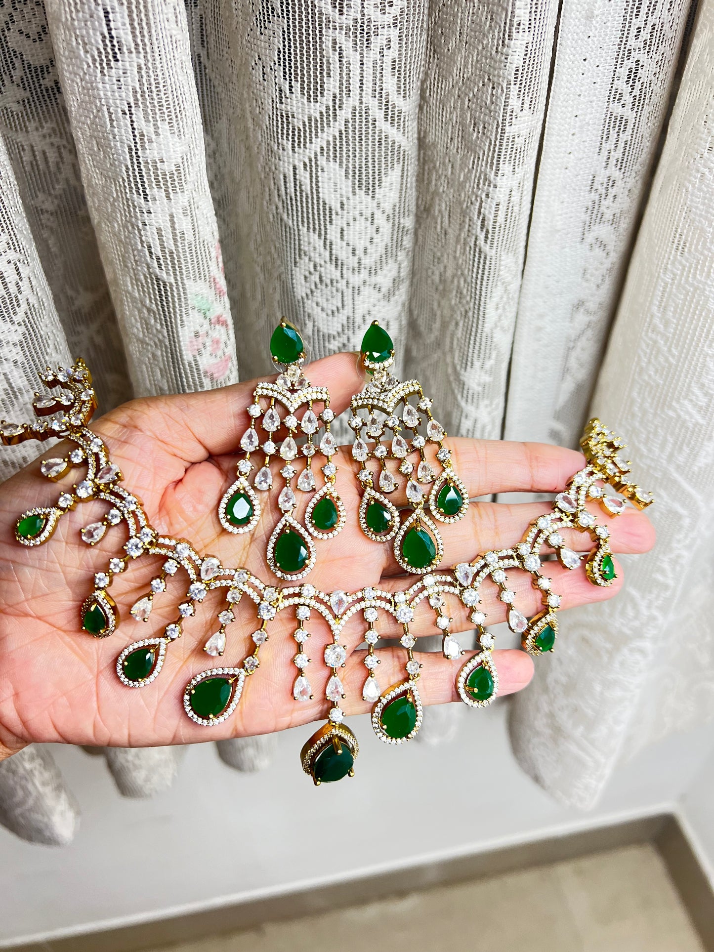 Premium designer bridal ad necklace product code 1107