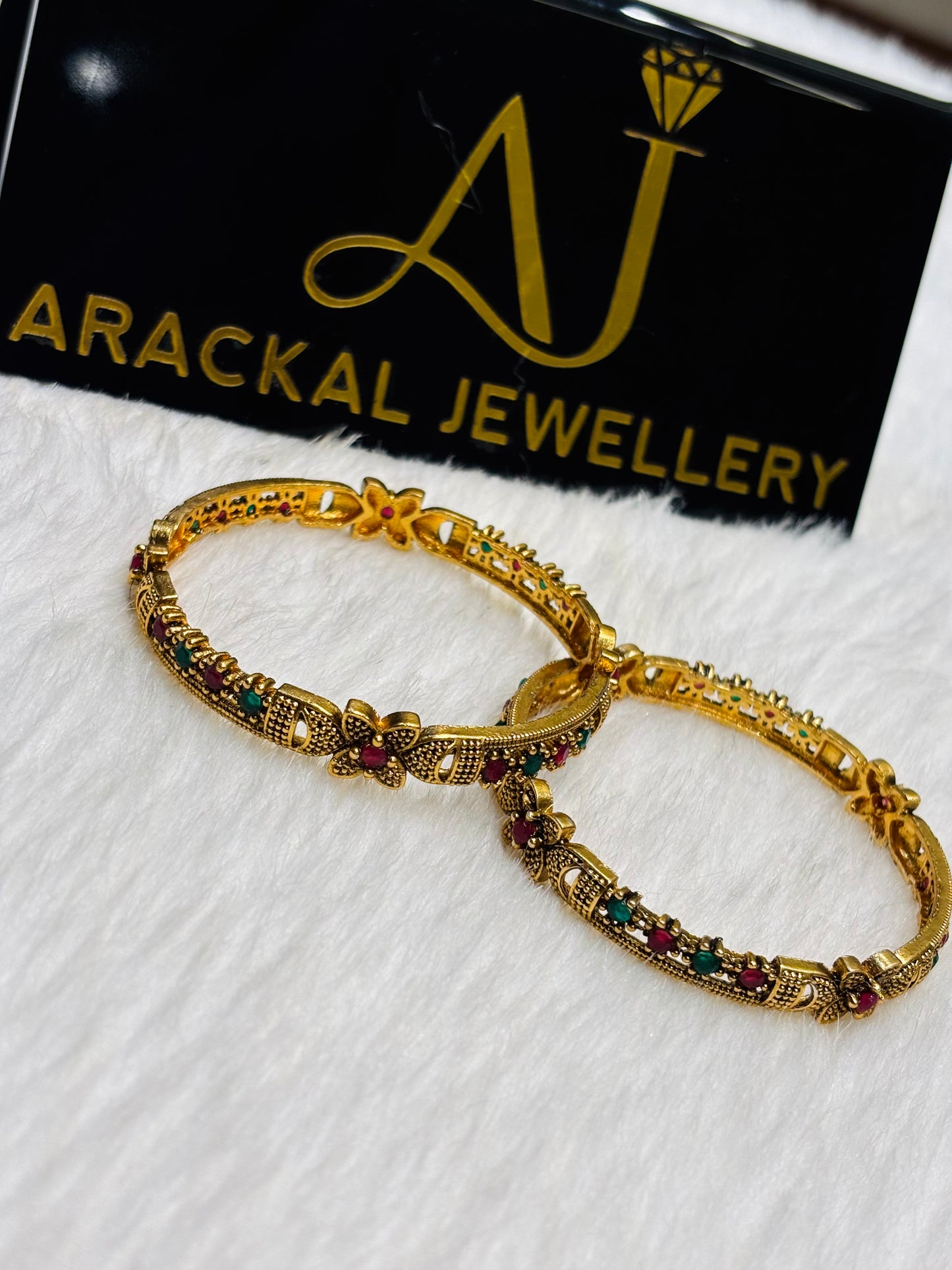 Premium Matt finish non idol floral bangles product code B93