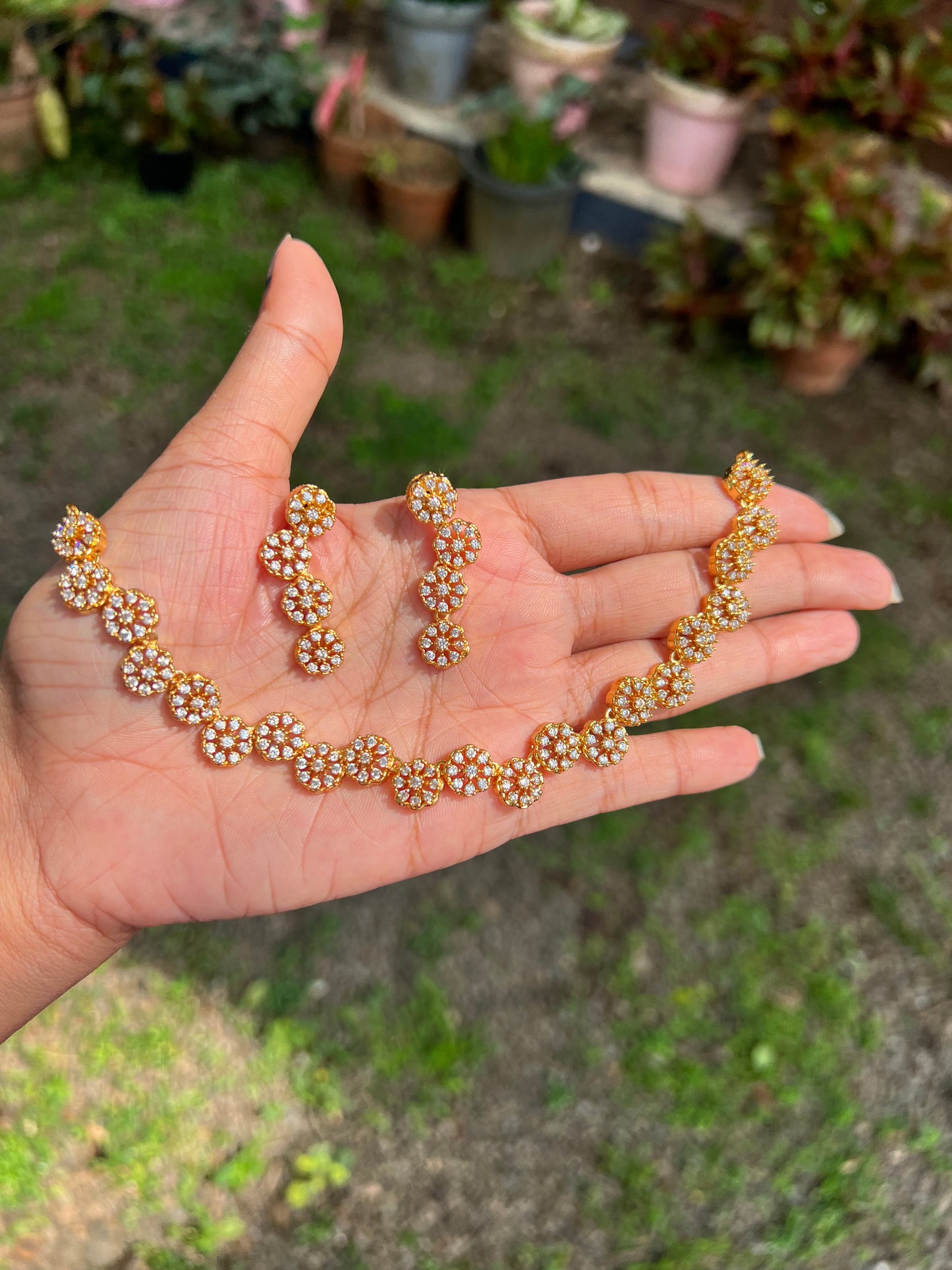 Premium ad designer floral necklace product code N414