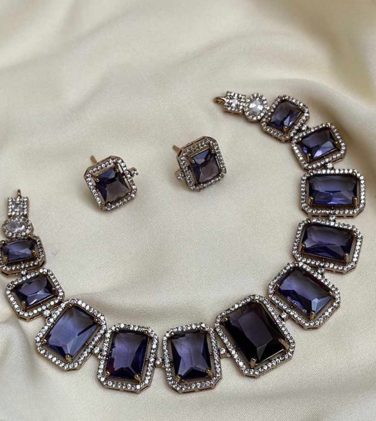 Elegant AD Stone Necklace product code 1197