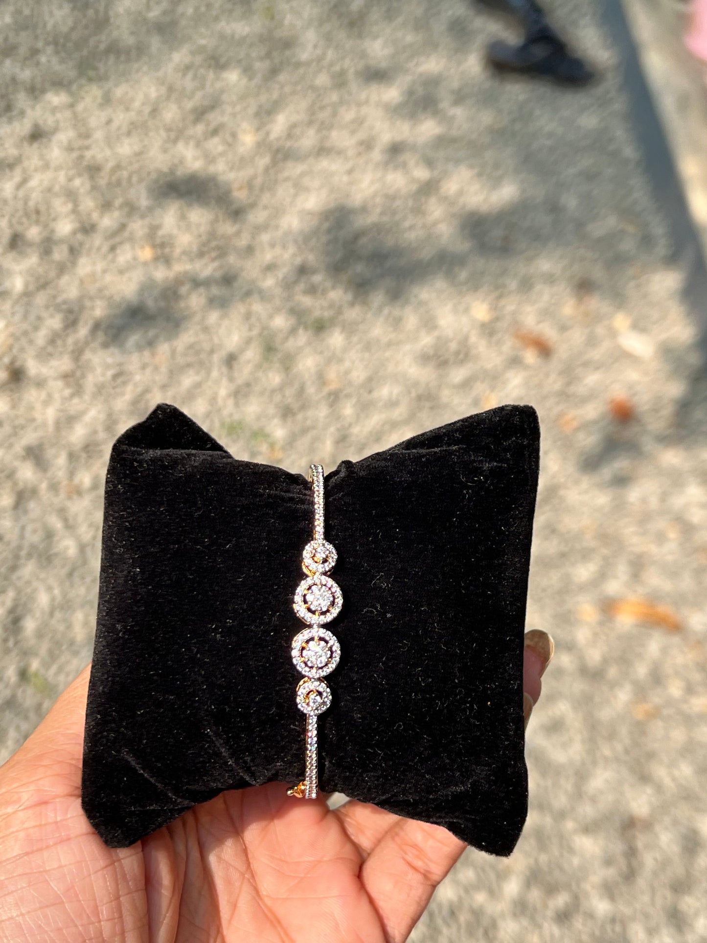 Premium diamond finish occasion wear openable ad zircon stone bracelet product code B03