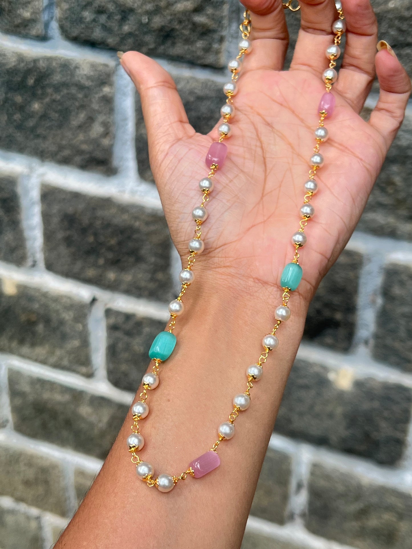 Premium pastel Multi color pearl Monalisa Mala