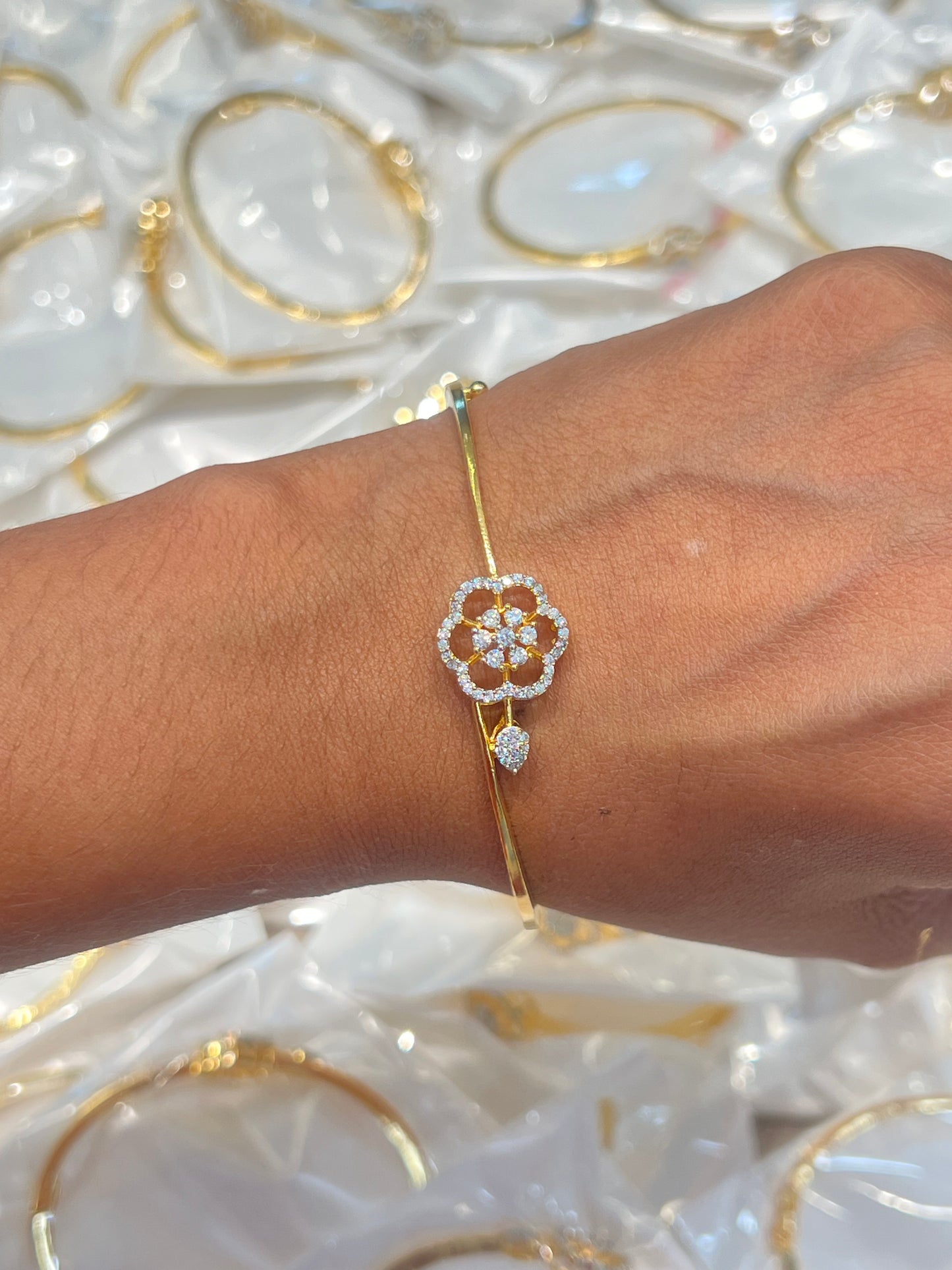 Premium party wear diamond replica repolishable openable bracelet( 2.4 or 2.6 suitable )not sweat proof product code B56