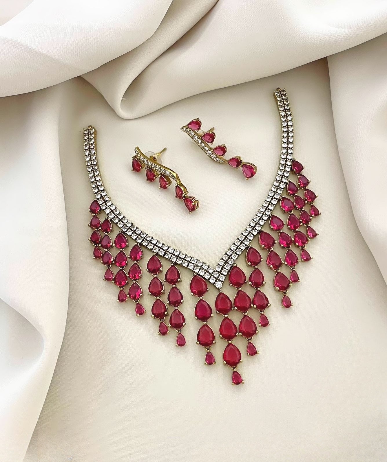 Premium stunning bridal statement ad necklace product code 735