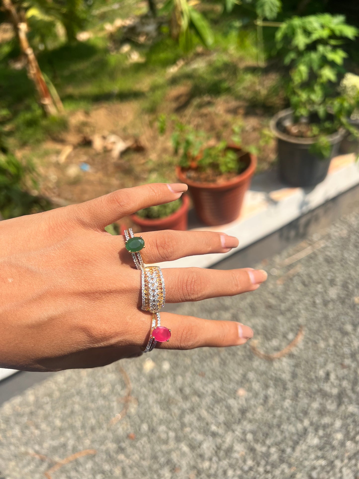 Premium party wear diamond replica rings suitable for 6 or 7 size product code R27