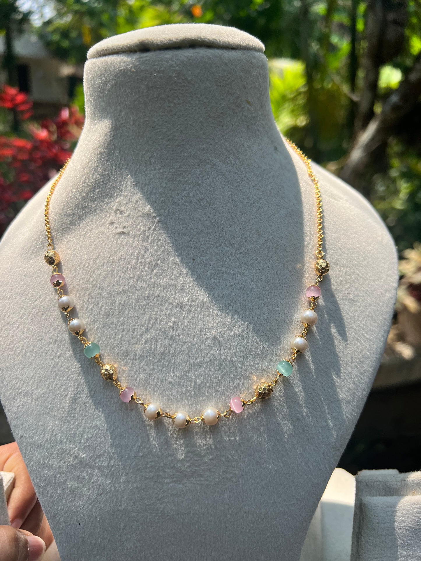 Premium gold plated daily wear necklace product code 1051