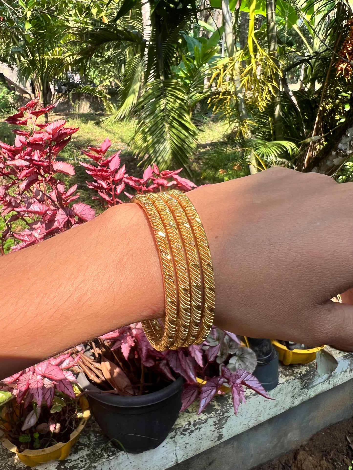 Gold plated daily use bangles set of 2 product code 1057